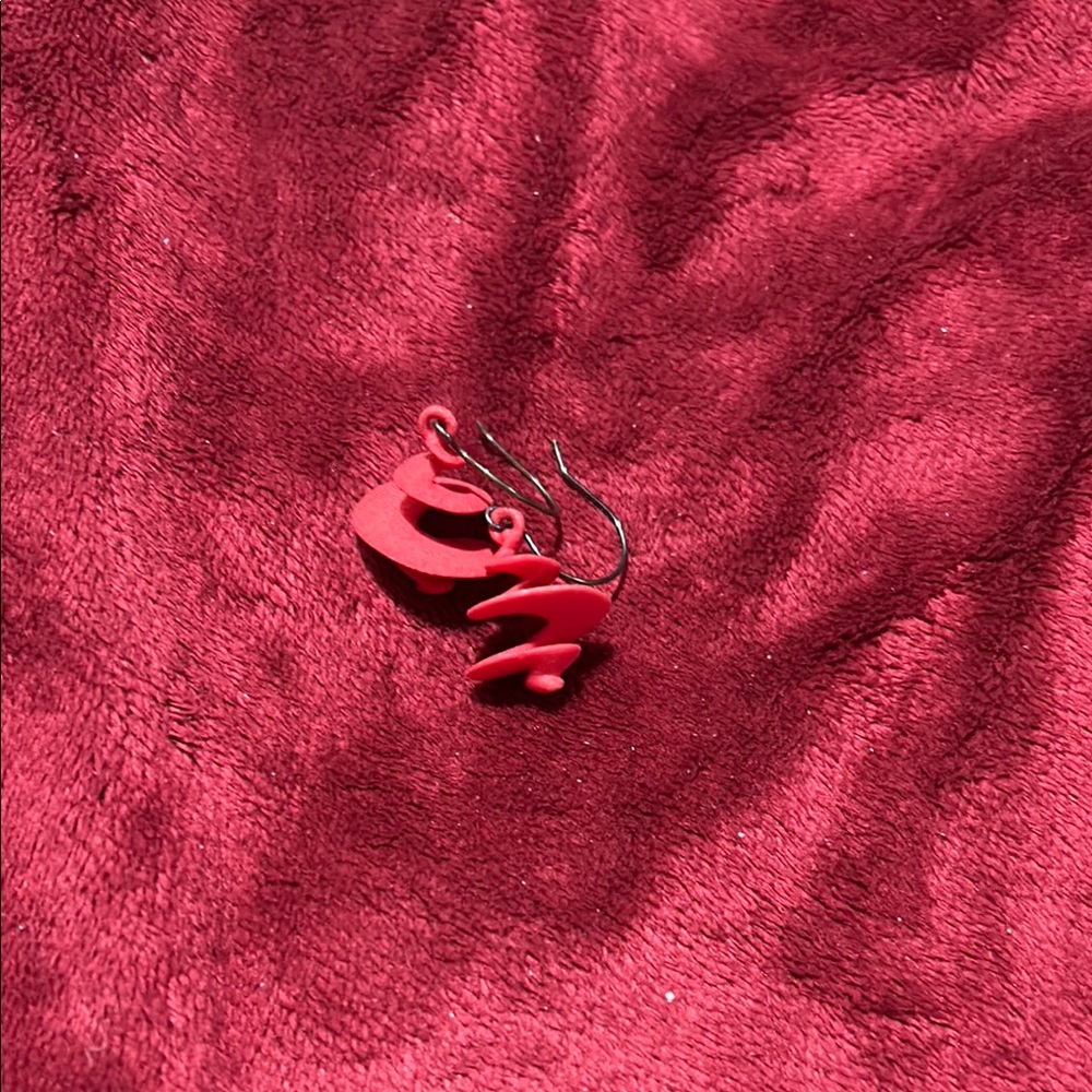 Elegant Red Spiral Earrings